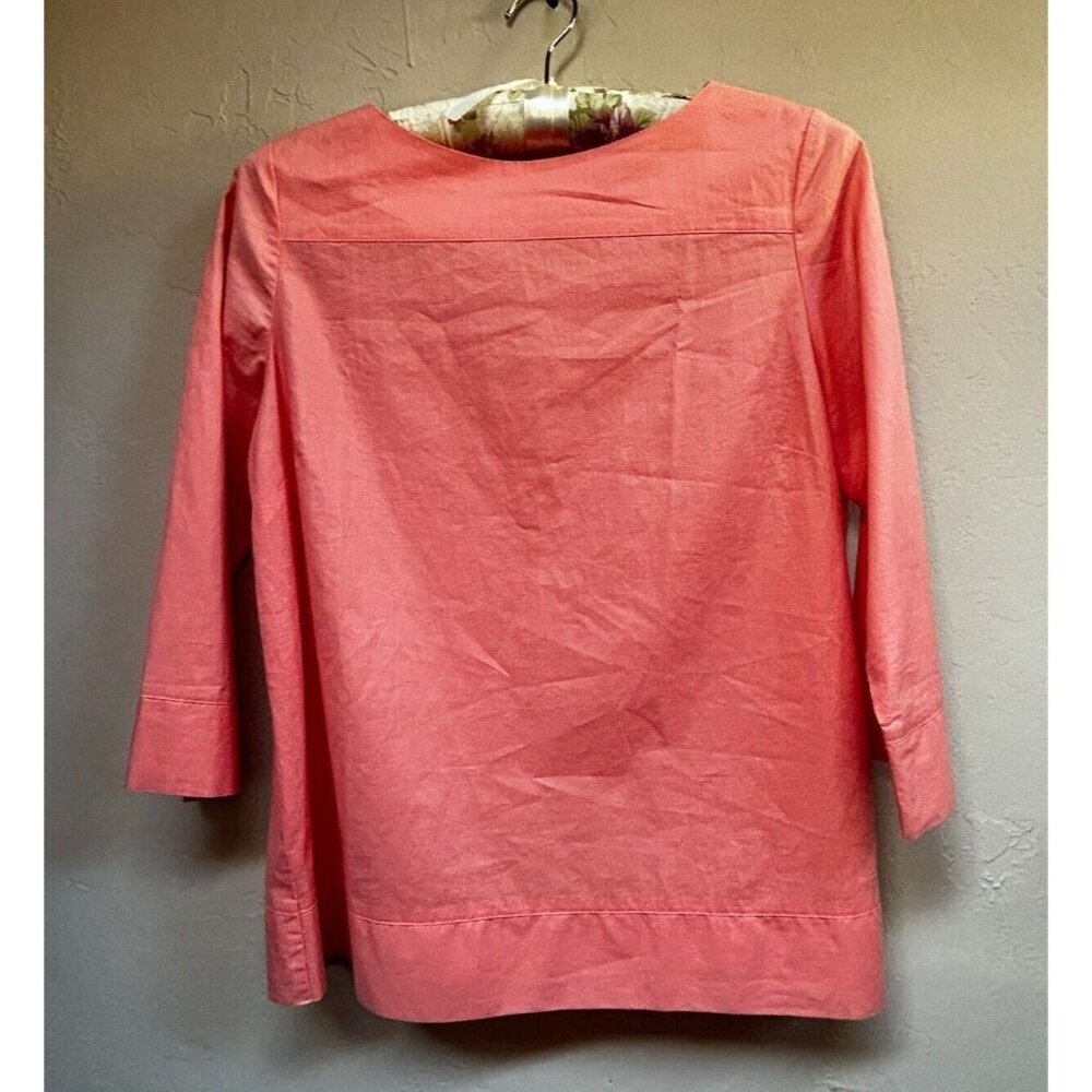Fenn Wright Manson Studio Women's Cotton Boat Neck 3/4 Sleeve Blouse Small